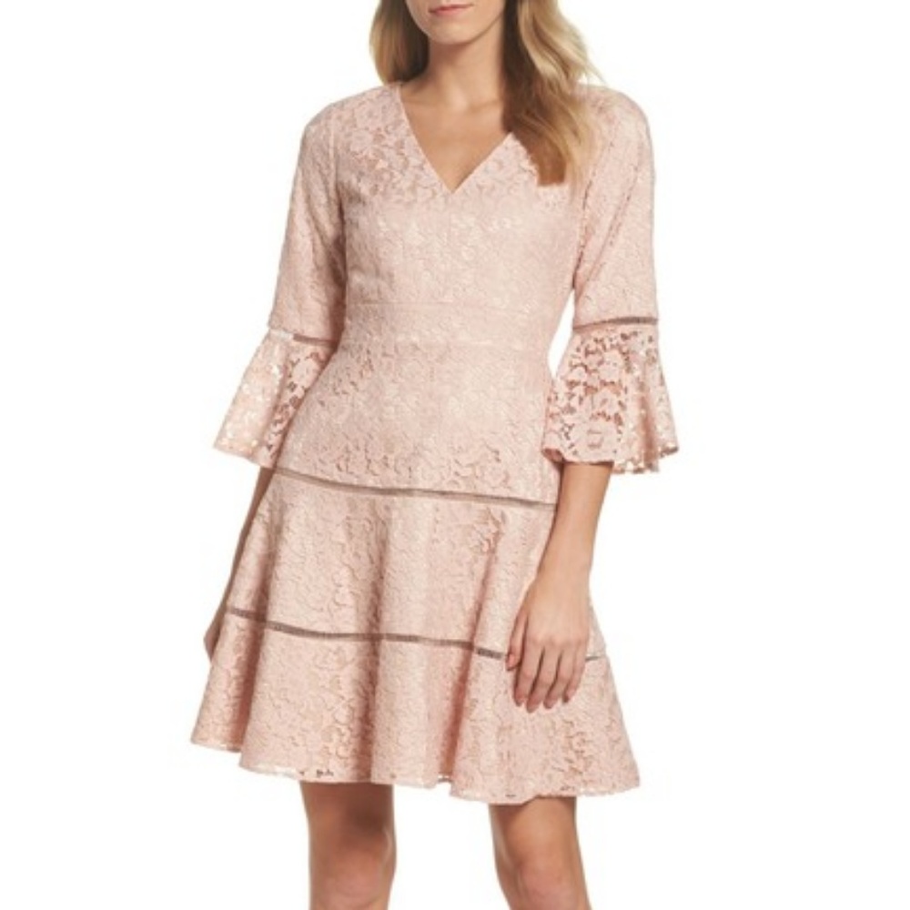 eliza j bell sleeve lace cocktail dress Eliza J | Dresses | New Eliza J Bell Sleeve Lace Fit Flare Dress Size